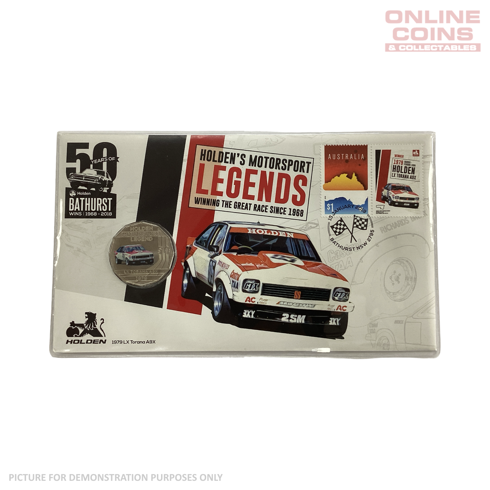 2019 Holden's Motorsport Legends 50 Years of Holden Bathurst - 1979 LX Torana A9X Coloured 50c PNC